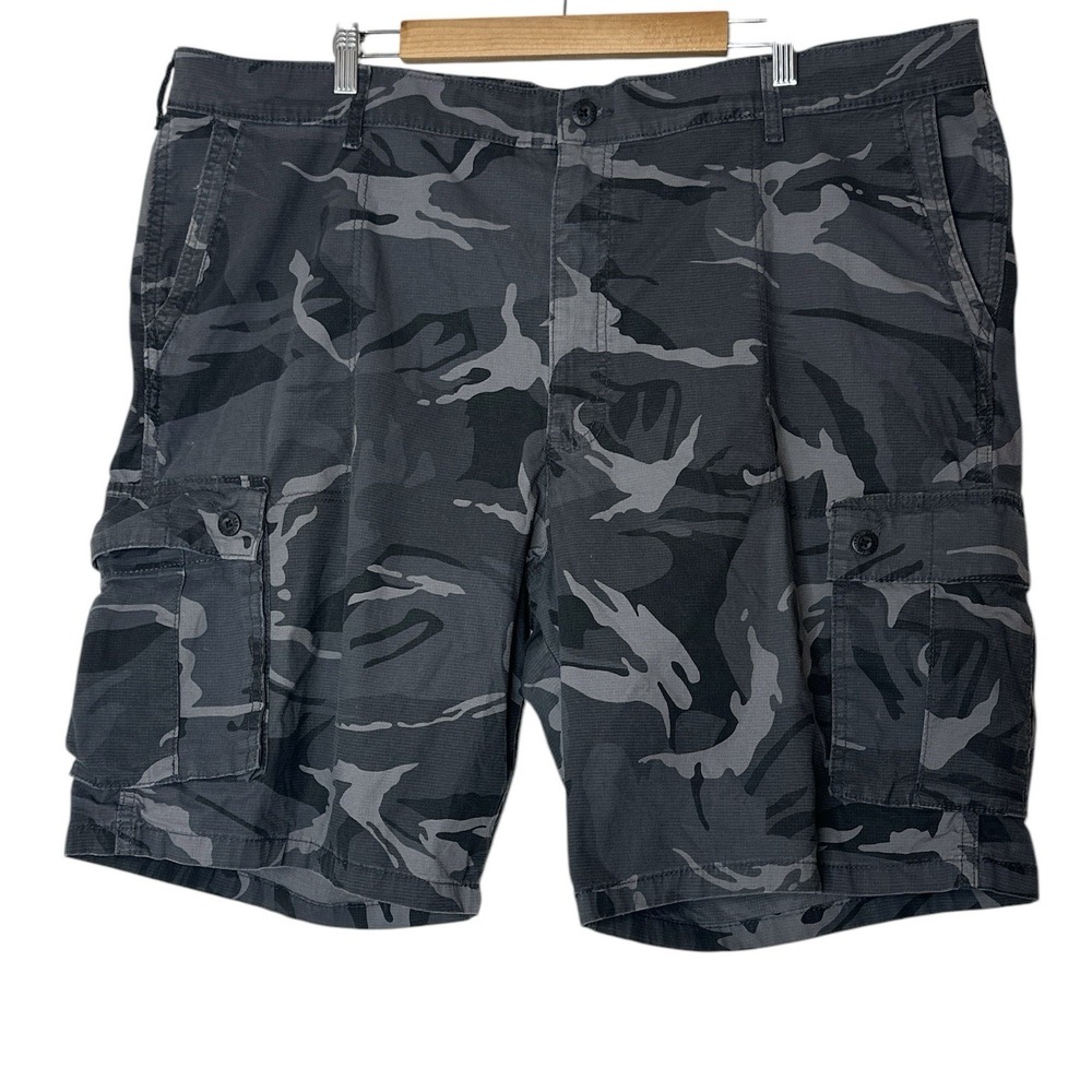Lee Camouflage Cargo Shorts Mens Size 46 Outdoor‎ Pockets Grey Camo Camping